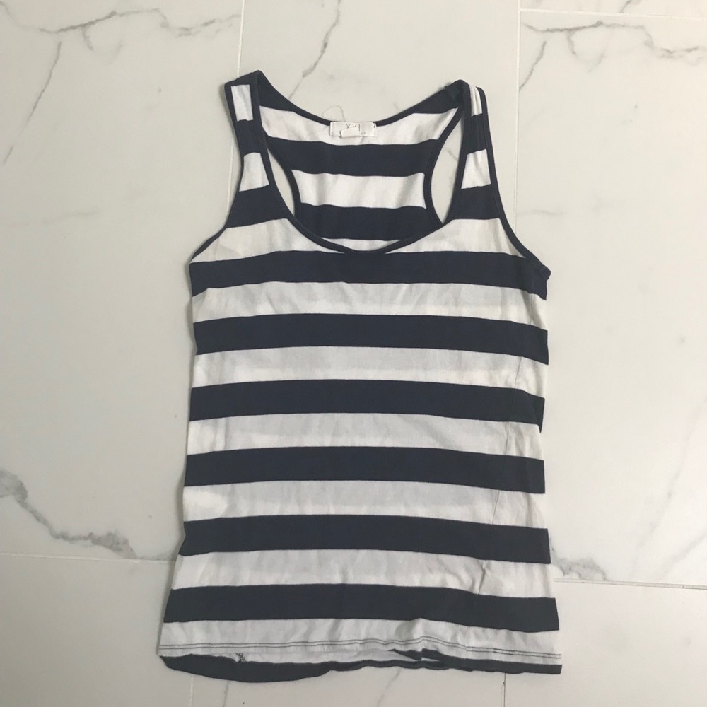 Navy Blue Striped Tank Top